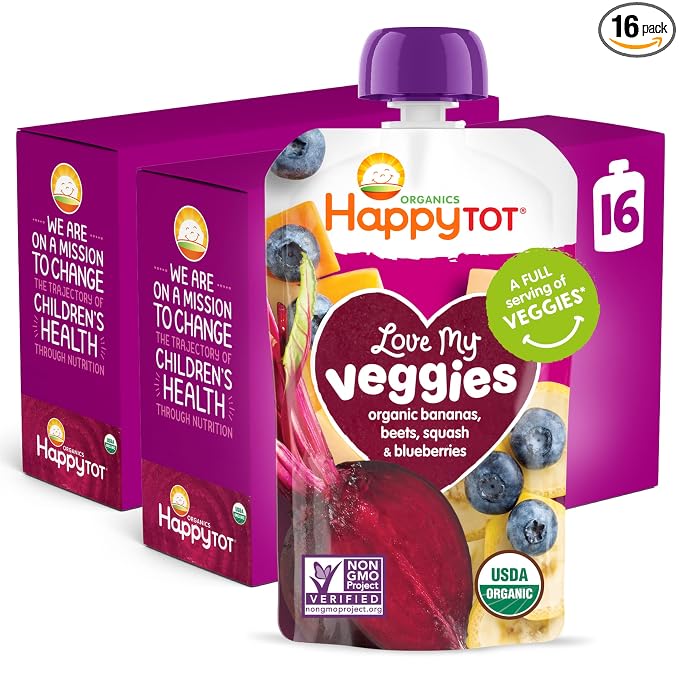 Happy Tot Organics Stage 4 Baby Food Pouches, Gluten Free, Vegan Snack by HappyTot