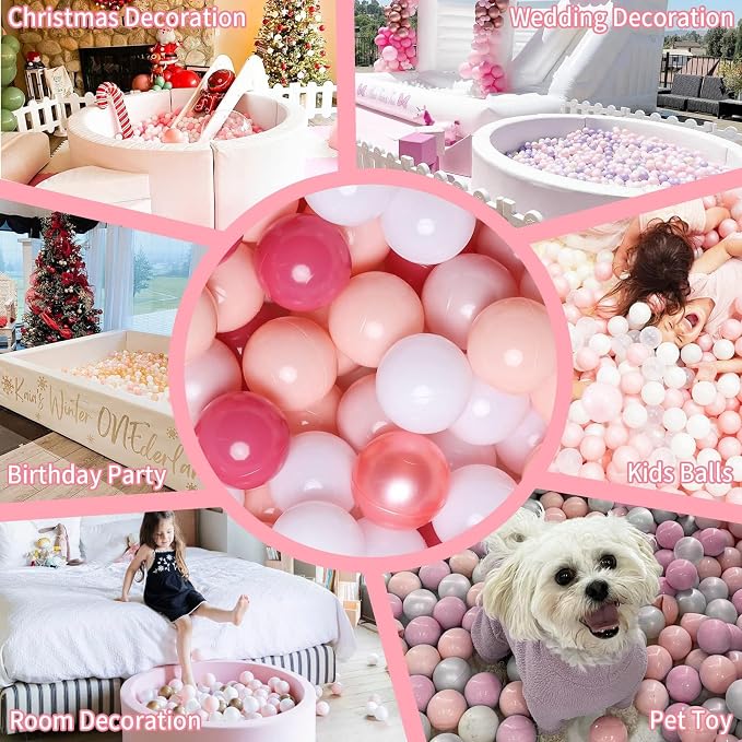 GOGOSO Ball Pits Balls for Toddlers Pack of 50 100 200 Plastics Shape Ball - Image 6