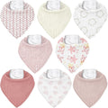 Muslin Baby Bibs 8 Pack, Baby Bandana Drool Bib by CivaruaKids