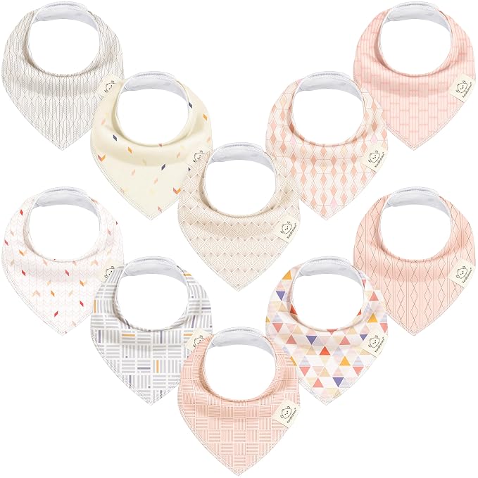 10-Pack Organic Baby Bandana Bibs by KeaBabies