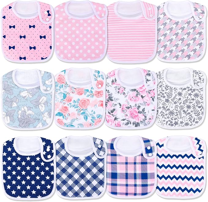 Baby Bibs Soft and Absorbent Organic Cotton Bandana Drool Bibs Set by Benoxine