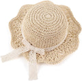 Baby Girl Straw Hat Outdoor Baby Sun Protection Hats Summer Bowknot Beach Cap by JANGANNSA