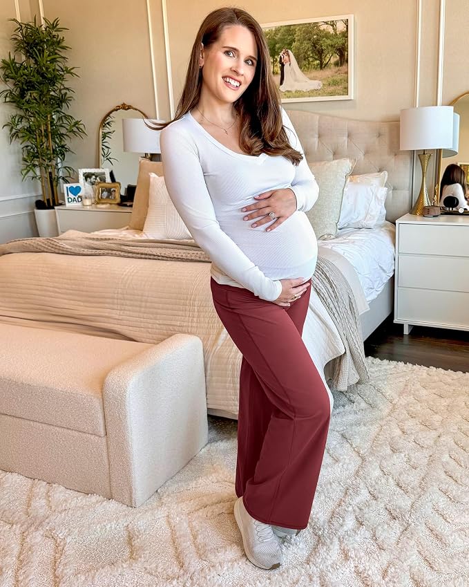 G4Free BareFeel Maternity Dress Yoga Pants Over The Belly Stretchy Work Slack - Image 3