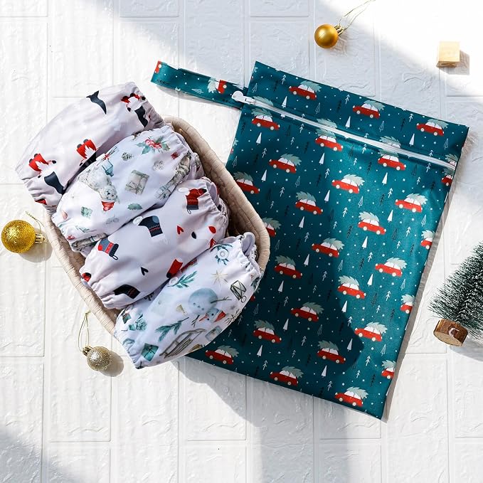 HappyFlute 9 Sets Newborn Baby Cloth Pocket Diapers Adjustable Reusable - Image 4