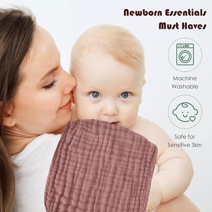 Muslin Burp Cloths 100% Cotton Large 20''x10'' Extra Soft and Absorbent Baby - Image 7