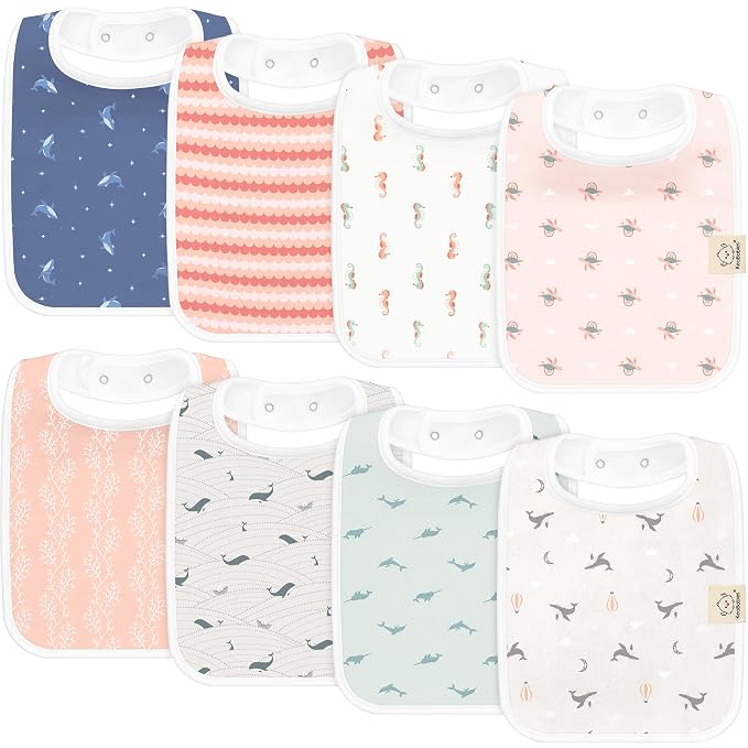 KeaBabies 8-Pack Organic Baby Bibs by KeaBabies