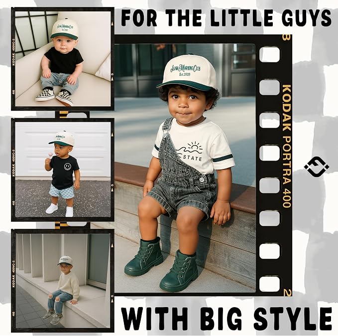 Funky Junque Premium Kids Trucker Hat Vintage Snapback Baseball Cap - Image 2