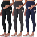 POSHDIVAH 3 Pack Women's Maternity Workout Leggings Over The Belly Pregnancy by Poshdivah
