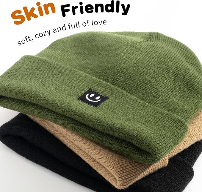 3 Packs Baby Beanie Cute Toddler Beanies Kids Winter Hat Boys Girls Warm Knit - Image 4