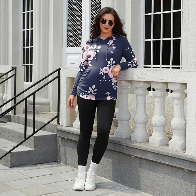 GINKANA Maternity Hoodie Long Sleeves Shirts Casual Maternity Top Pregnancy - Image 5