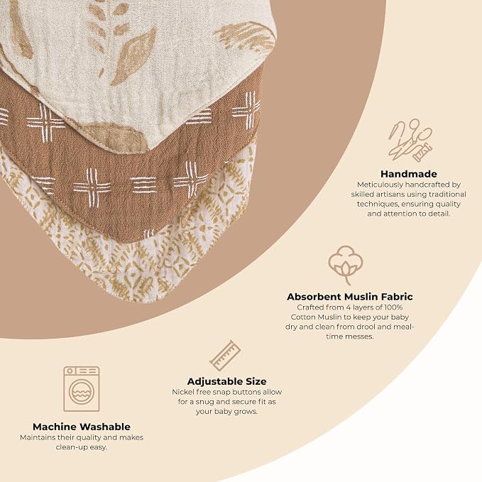 Crane Baby Soft Muslin Bandana Bibs - Image 2