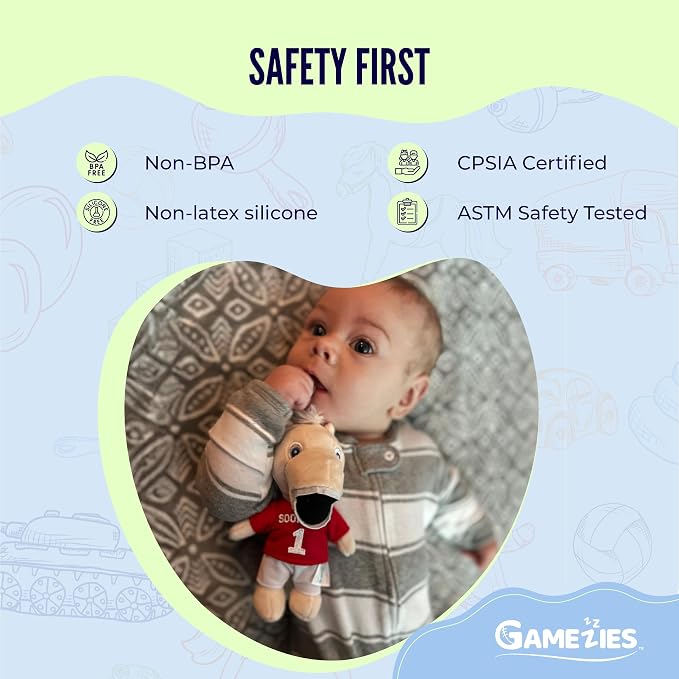 Gamezies Baby Boy and Girl Silicone University of Oklahoma Bloomer Plush - Image 4