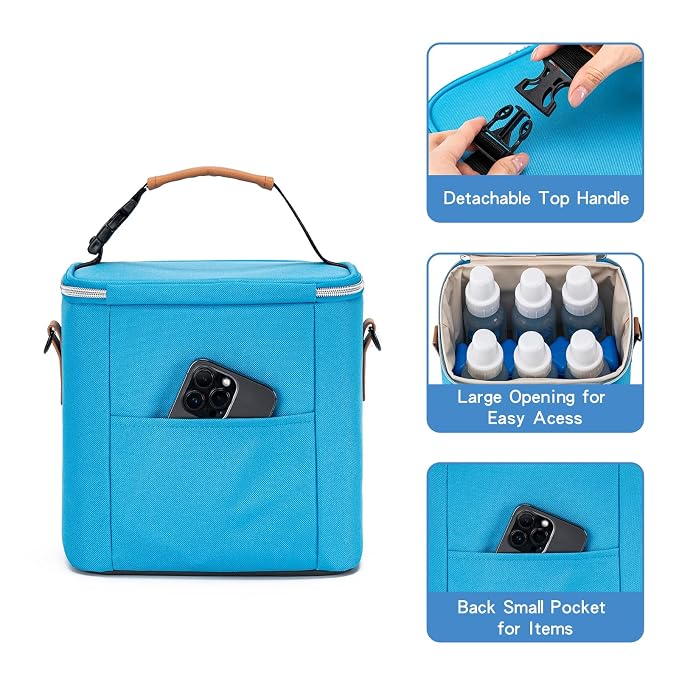 Breastmilk Cooler Bag with Ice Pack Fits 6 Baby Bottles Up to 9 Ounce, Baby - Image 3