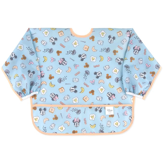 Bumkins Disney Sleeved Bib for Girl or Boy, Baby and Toddler for 6-24 Mos by Bumkins