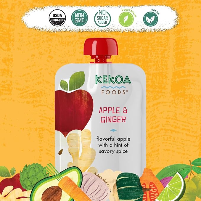 Kekoa Foods Apple & Ginger Baby Food Purée | 100% USDA Certified-Organic - Image 3