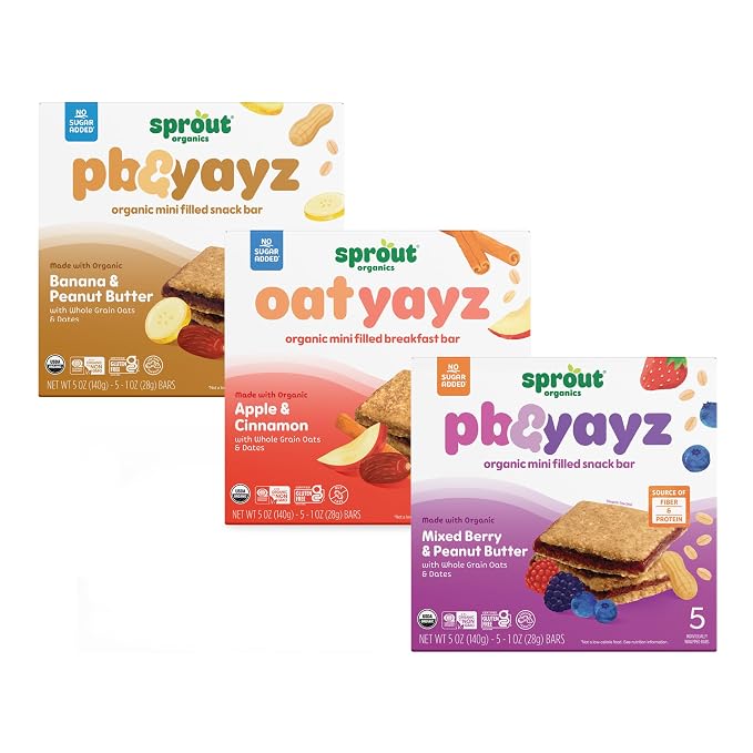 Sprout Organics, Toddler Snack Bars, Yayz Variety Pack, 15 Individual Bars 1 oz - Image 3