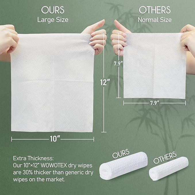 Bamboo Viscose Disposable Face Towel Biodegradable Large Dry Face Wipes 240 - Image 2
