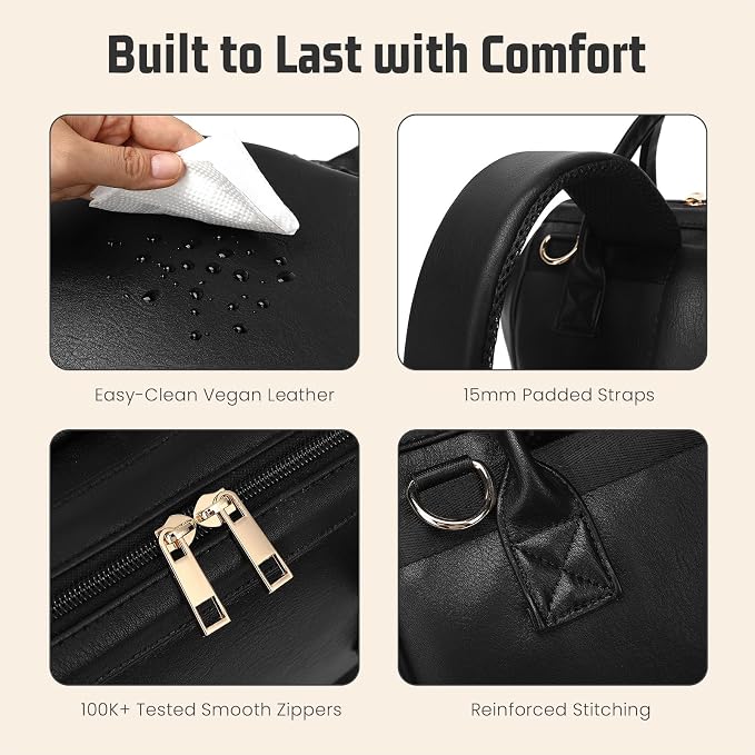 Premium Vegan Leather Diaper Bag Backpack - Image 7