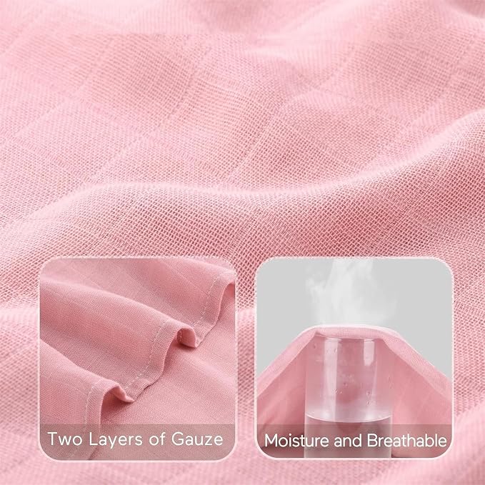 Momcozy Muslin Swaddle Blanket, 4 Pack Large 47 X 47 Inches Breathable - Image 7