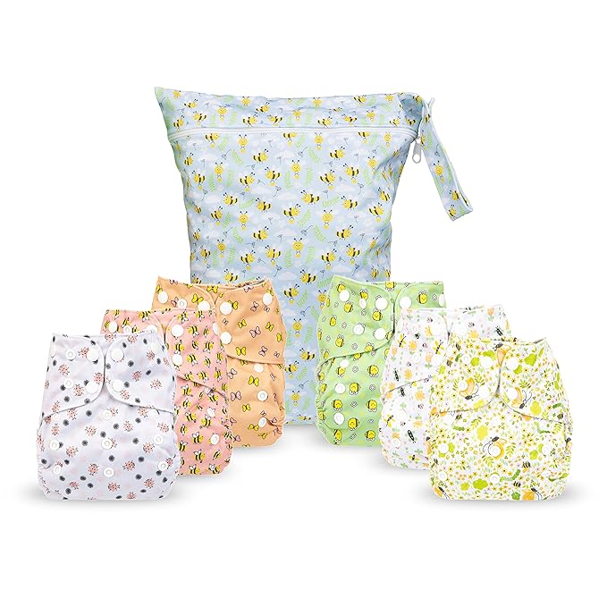 Simple Being Reusable Cloth Diapers, Double Gusset, One Size Adjustable by Simple+Being
