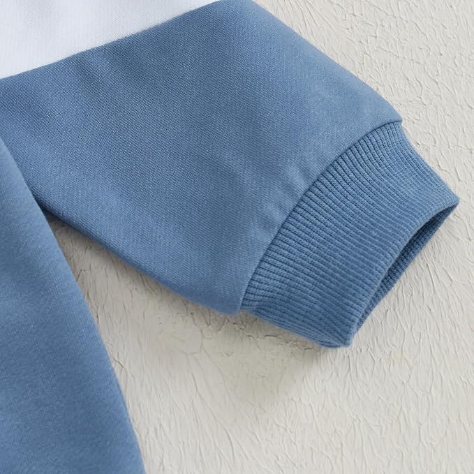 Kupretty Toddler Baby Boy Fall Winter Clothes Color Block Long Sleeve - Image 3