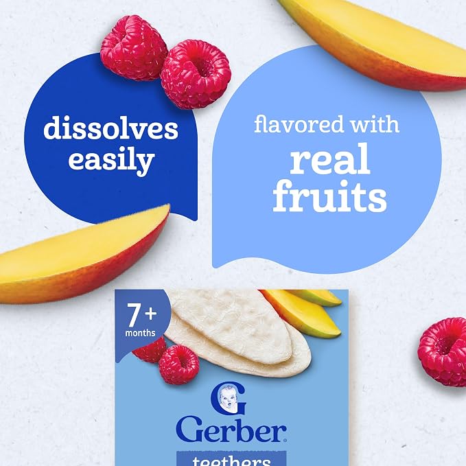 Gerber Snacks for Baby Teethers, Gentle Teething Wafers, Mango Raspberry - Image 4