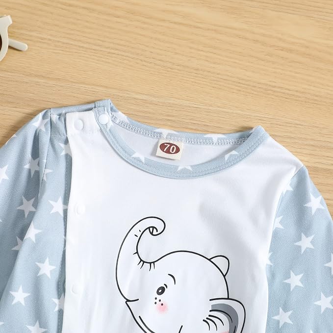 Cute Giraffe + Zebra With Floral Print Long Sleeve Baby Girl Clothes White - Image 4