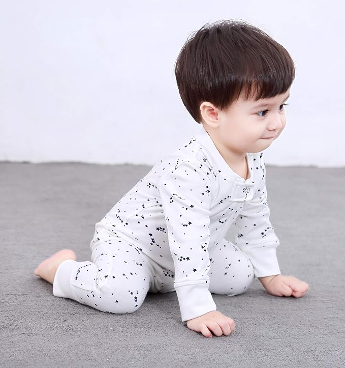 Owlivia Organic Cotton Baby Boy Girl Zip up Sleep 'N Play Pjs, Long Sleeve - Image 3