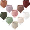 Konssy Muslin Baby Bibs 10 Pack Baby Bandana Drool Bibs 100% Cotton by Konssy