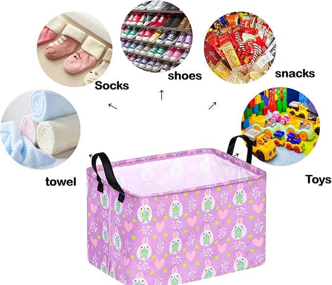 Rectangle Canvas Easter Basket, Laundry Basket, Storage Box - Image 7
