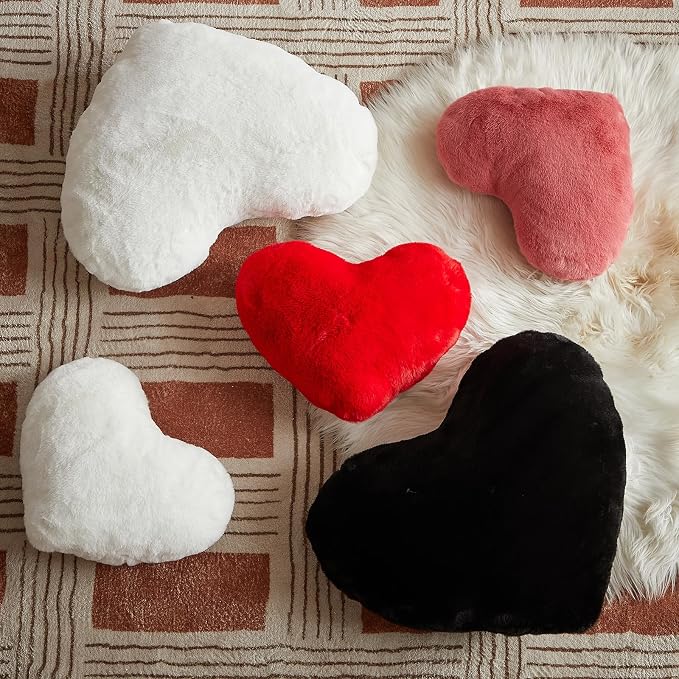 EastTree Heart Pillows, Ultra Soft Extra-Large Fluffy Pillows, Love Throw - Image 6
