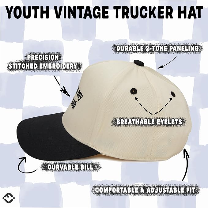 Funky Junque Premium Kids Trucker Hat Vintage Snapback Baseball Cap - Image 4