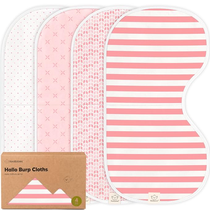 KeaBabies 4-Pack Baby Burp Cloths Baby Girl, Boy by KeaBabies