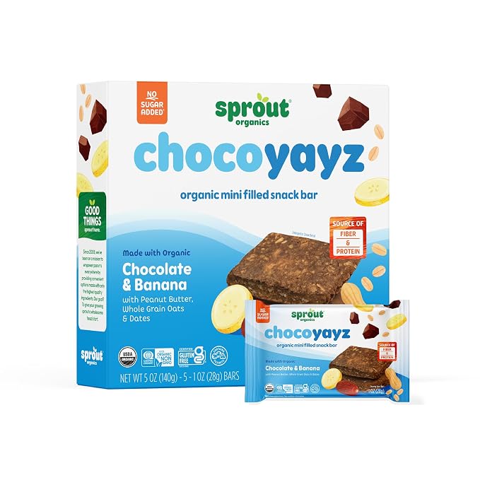 Sprout Organics, Yayz Toddler Snack Bars, Chocolate & Banana, 5 Individual Bars - Image 2