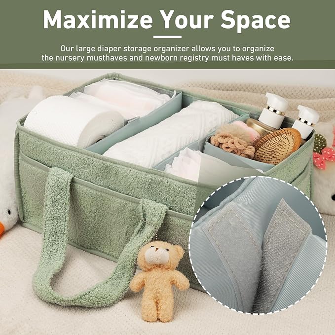Diaper caddy, and baby essentials. Versatile as a changing table organizer or - Image 3