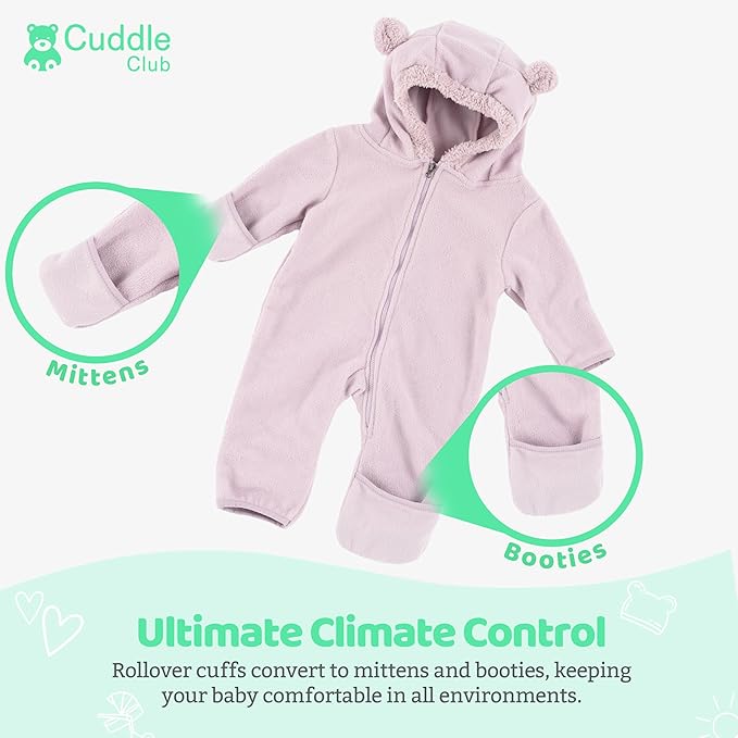 Cuddle Club Fleece Baby Bunting Bodysuit - Image 3