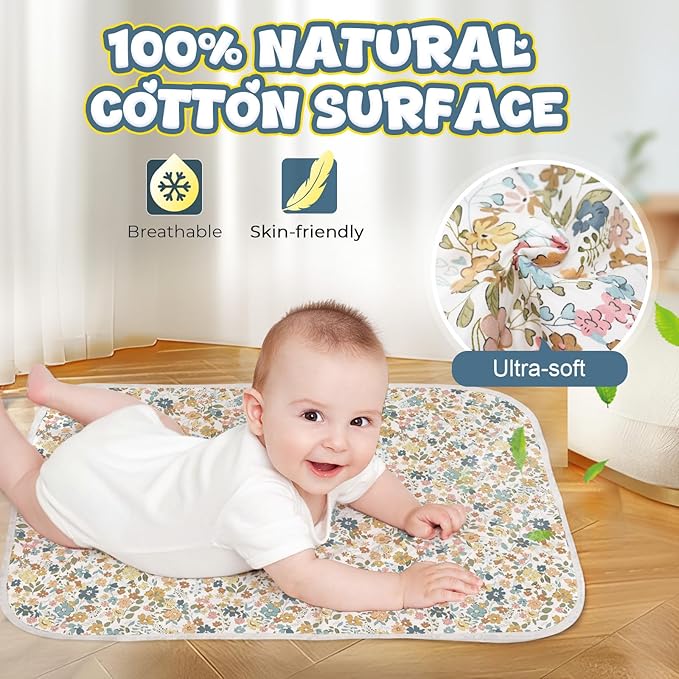 Baby Diaper Changing Pad – 31.5" x 21.5" Extra Large Waterproof Absorbent - Image 2