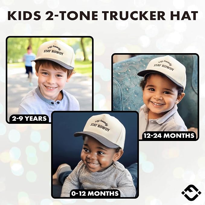 Funky Junque Premium Kids Trucker Hat Vintage Snapback Baseball Cap - Image 2