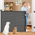 71 Inch Retractable Baby Gates Extra Wide, 41 Inch Reinforced Extra Tall Gate by EZIGO