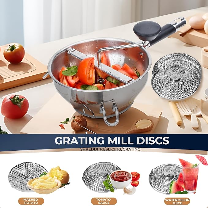 Food Mill Stainless Steel With 3 Grinding Discs and Complete Canning Supplies - Image 9