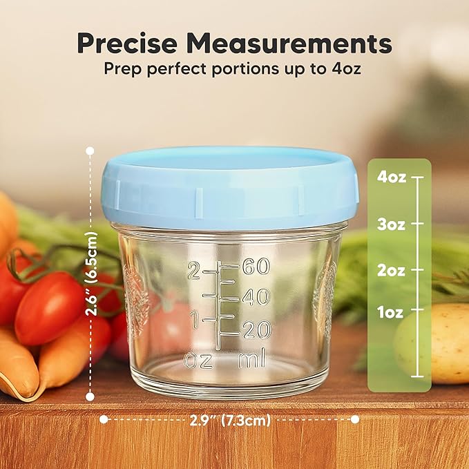 KeaBabies 12pk 4oz Glass Baby Food Containers - Image 3