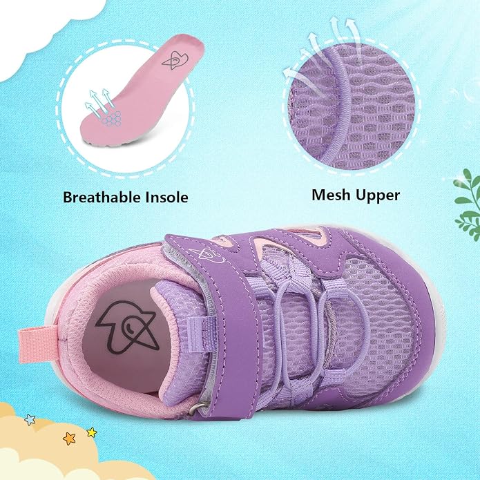 LeIsfIt Baby Shoes Boys Girls First Walking Shoes Non-Slip Toddler Breathable - Image 2