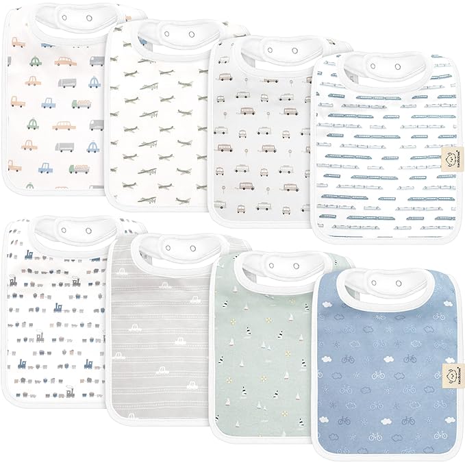 KeaBabies 8-Pack Organic Baby Bibs by KeaBabies