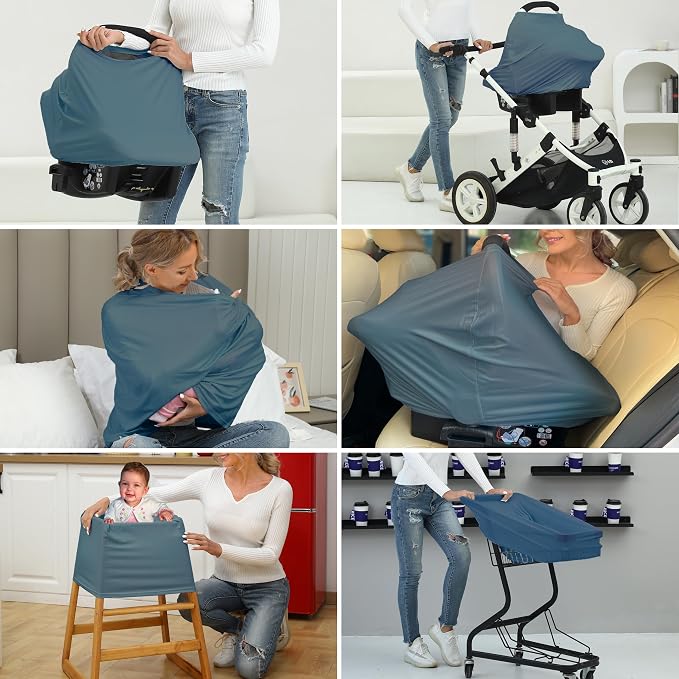 Breathable Car Seat Cover for Babies – Multi-Purpose Soft Rayon Nursing Cover - Image 7