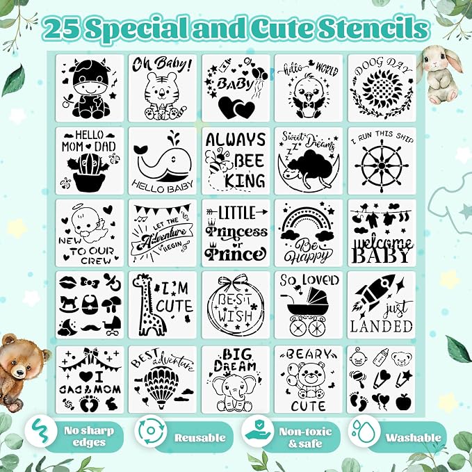 Baby Shower Game Sign Blank Bib DIY Set Newborn Essentials Stuff - Image 6