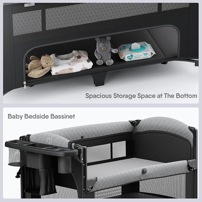 4 in 1 Baby Bassinet, Pack and Play, Bedside Crib Sleeper, Diaper Changer - Image 5