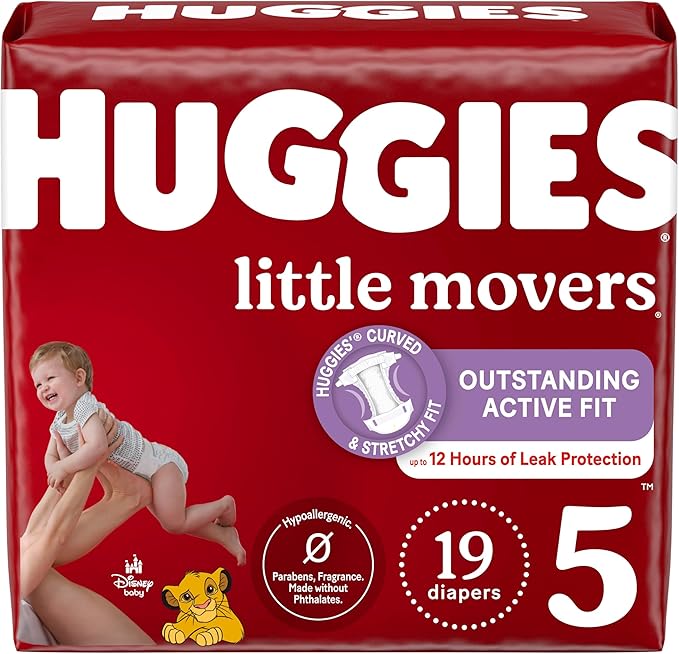 Huggies Size 5 Diapers, Little Movers Baby Diapers, Size 5, Packaging May Vary by Huggies%C2%AE