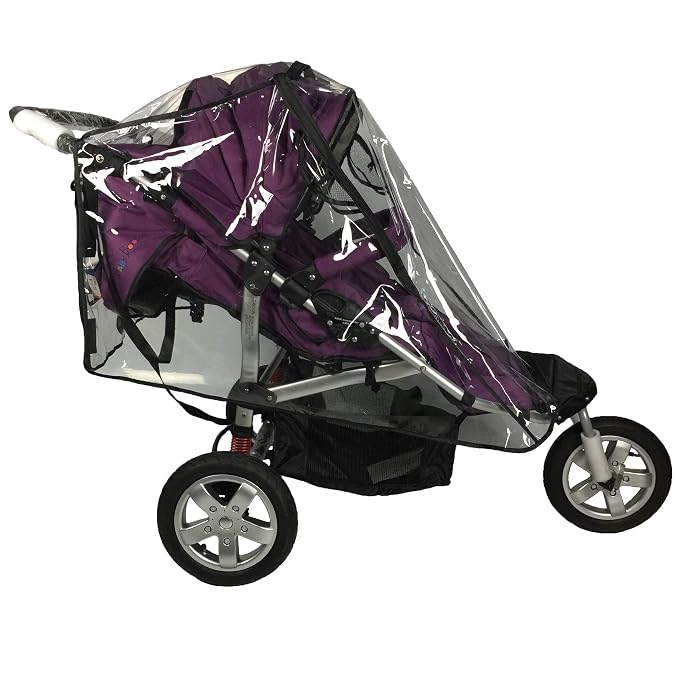 Rain Cover for Double Stroller, Universal Size Weather Shield for Side by Side - Image 4