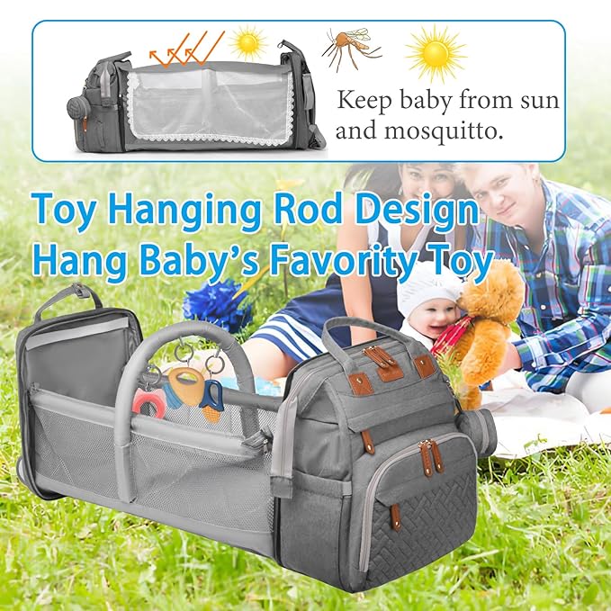Jeryswet Baby Diaper Bags with Changing Station, Waterproof Large Capacity - Image 2