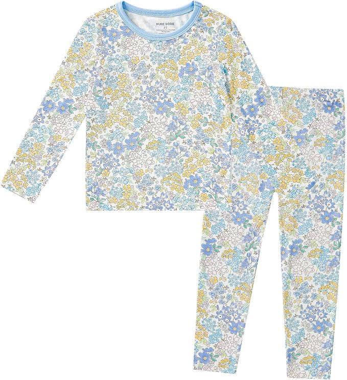 pureborn Baby Toddler Kids Viscose from Bamboo Pajamas Set Pjs 2pcs 18M-8Y by pureborn